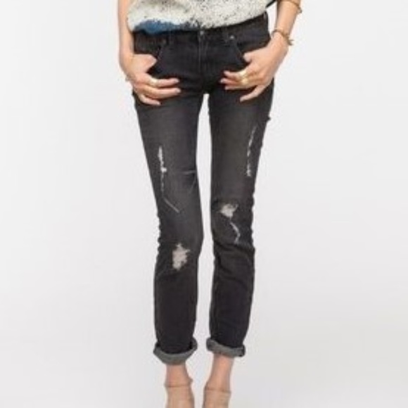 Free People Denim - Free People Destroyed Skinny Jean Black Sz 26